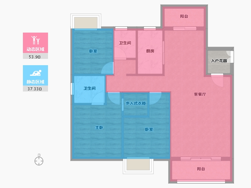 福建省-龙岩市-客都汇·金岸佳园-84.75-户型库-动静分区