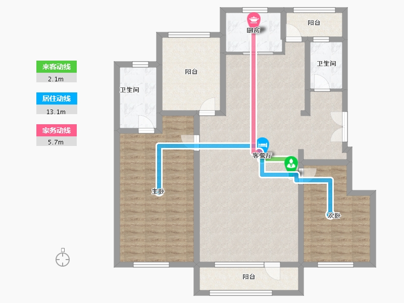 辽宁省-铁岭市-汇合・沣林居三期-112.00-户型库-动静线