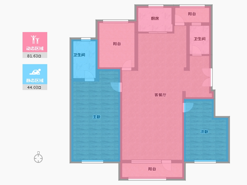 辽宁省-铁岭市-汇合・沣林居三期-112.00-户型库-动静分区