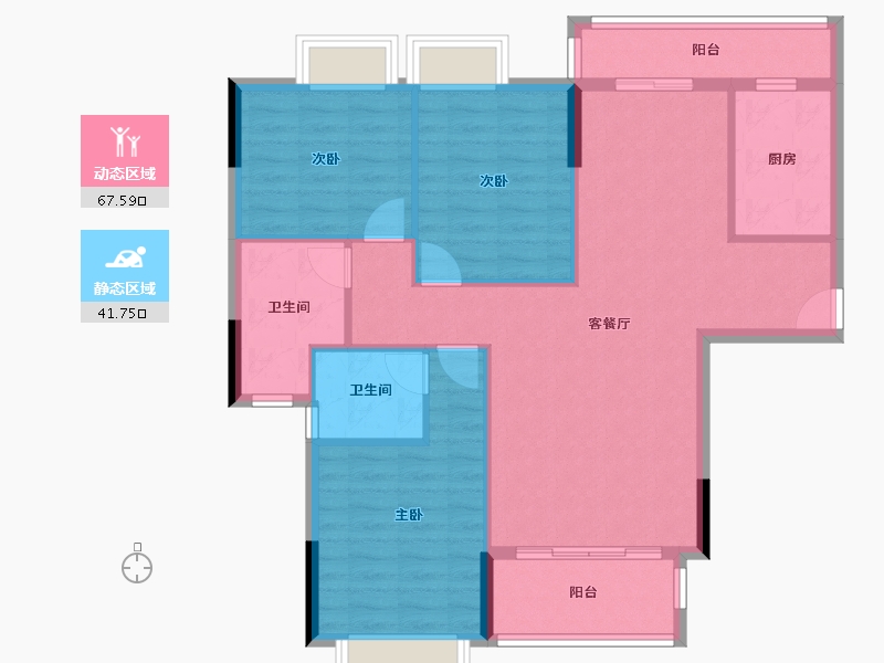 广东省-梅州市-熙和湾客天下-98.92-户型库-动静分区