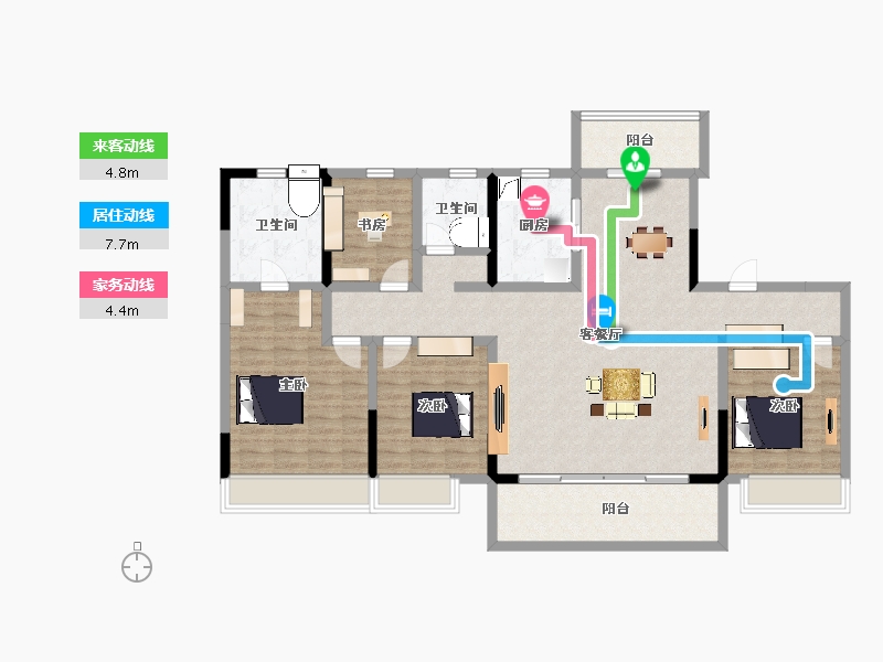 四川省-成都市-观澜东著-136.48-户型库-动静线