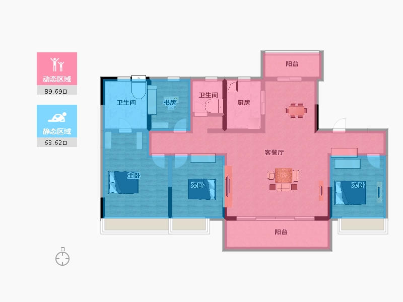 四川省-成都市-观澜东著-136.48-户型库-动静分区