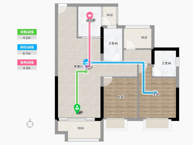 广东省-梅州市-融创奥园玖珑台-79.96-户型库-动静线