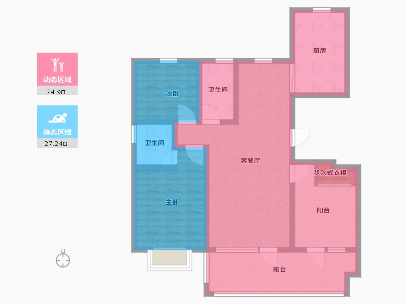 山东省-青岛市-瑞晟上合苑-90.00-户型库-动静分区