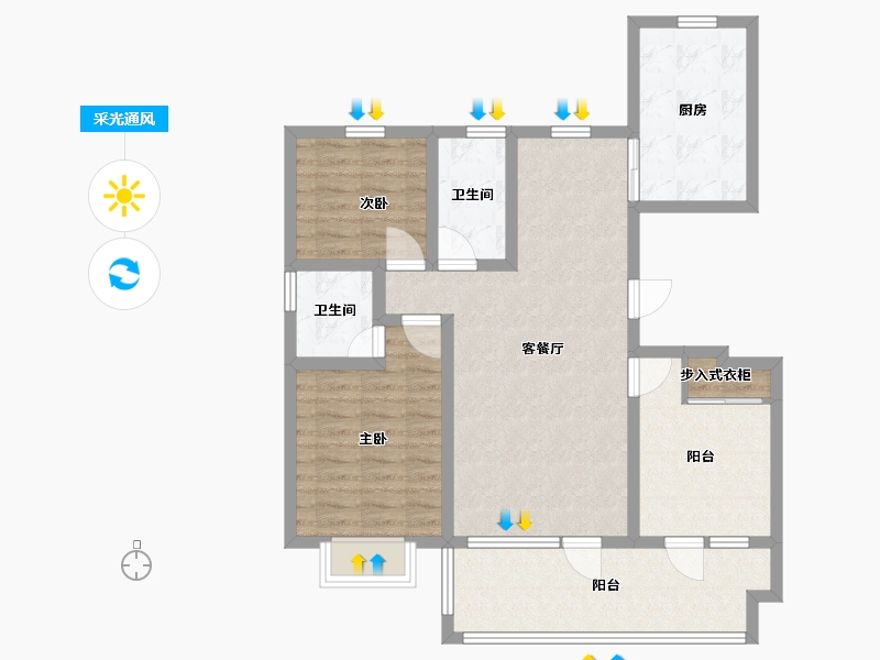 山东省-青岛市-瑞晟上合苑-90.00-户型库-采光通风