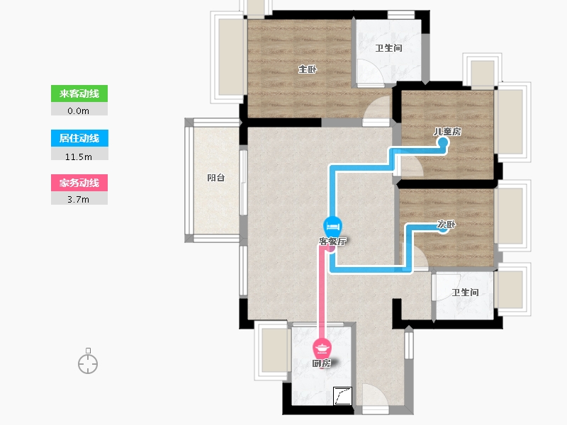 广东省-东莞市-松湖碧桂园·天钻-88.00-户型库-动静线