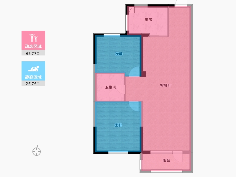 辽宁省-葫芦岛市-宏达翰林苑-81.54-户型库-动静分区