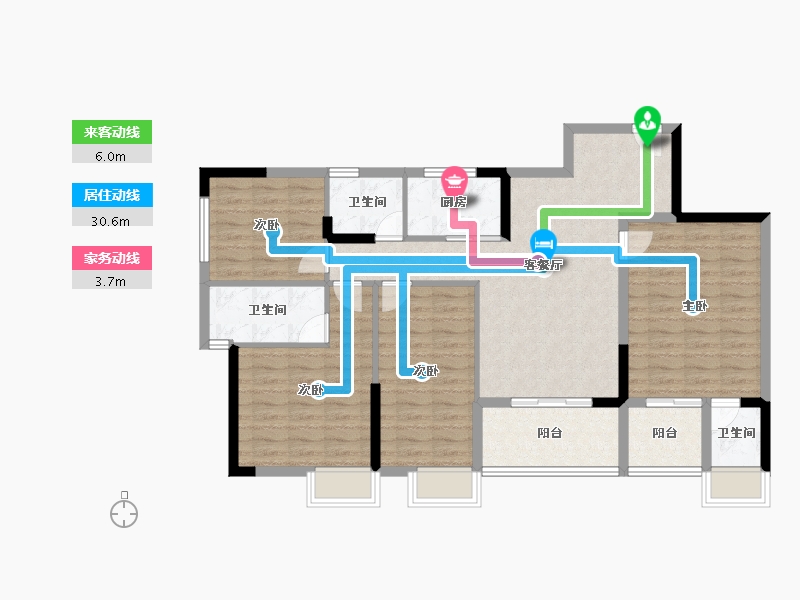 广东省-阳江市-幸福家园三期智慧城-107.37-户型库-动静线