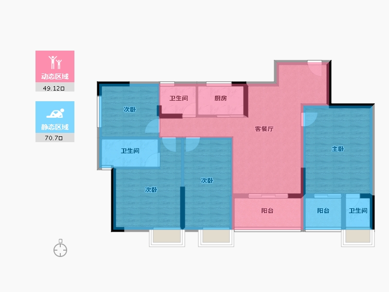 广东省-阳江市-幸福家园三期智慧城-107.37-户型库-动静分区