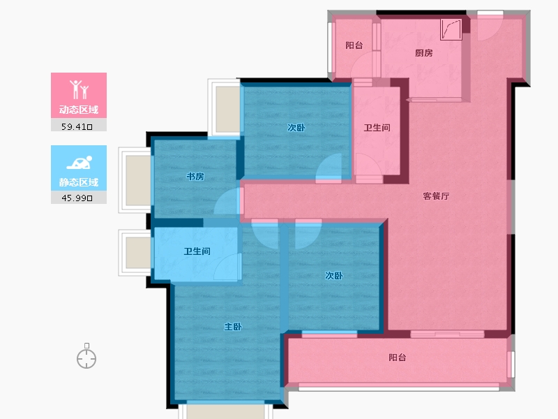 云南省-玉溪市-金科集美天玺-99.00-户型库-动静分区