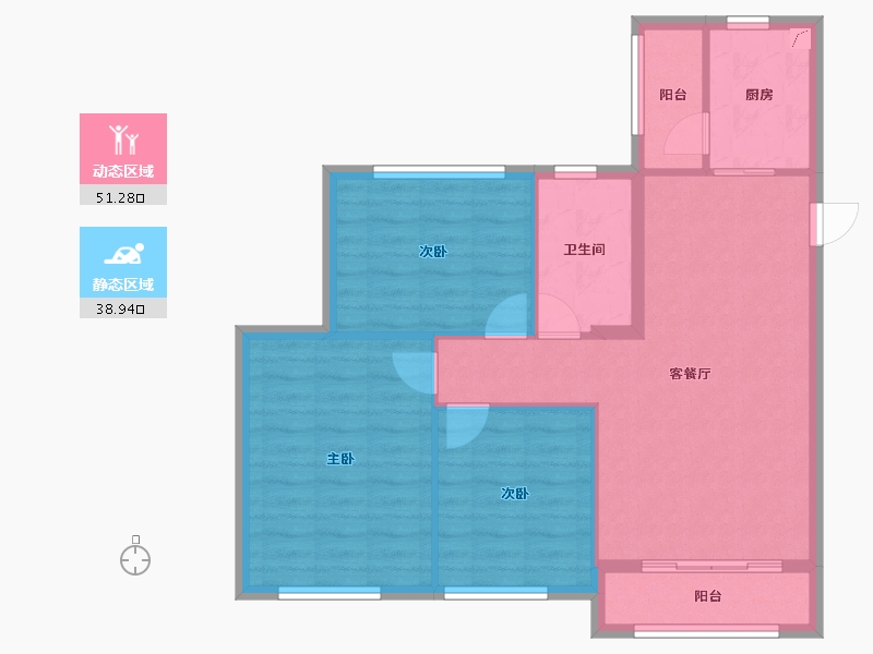 辽宁省-盘锦市-富盈·海滨新城-81.56-户型库-动静分区