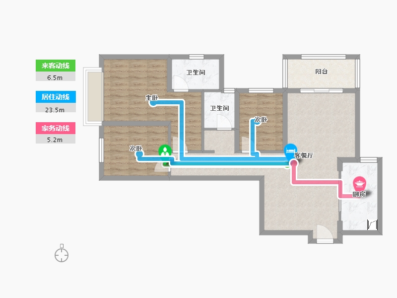 云南省-昆明市-春城时光花园洛林区-90.00-户型库-动静线