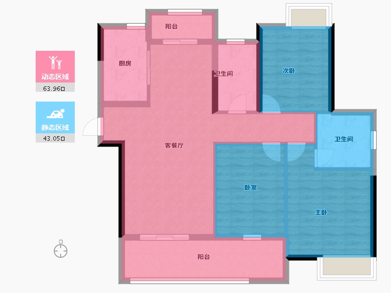 江西省-上饶市-富力西溪悦居-96.00-户型库-动静分区