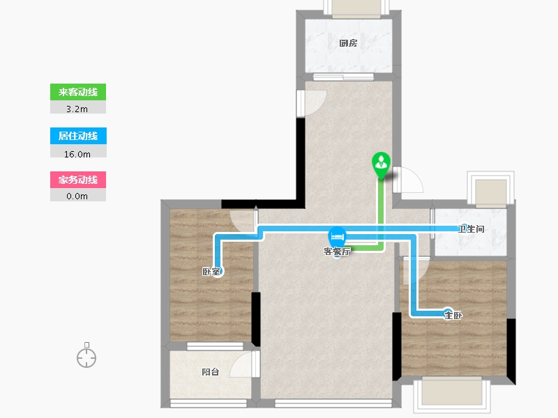 福建省-龙岩市-厦鑫·博览佰院-65.60-户型库-动静线