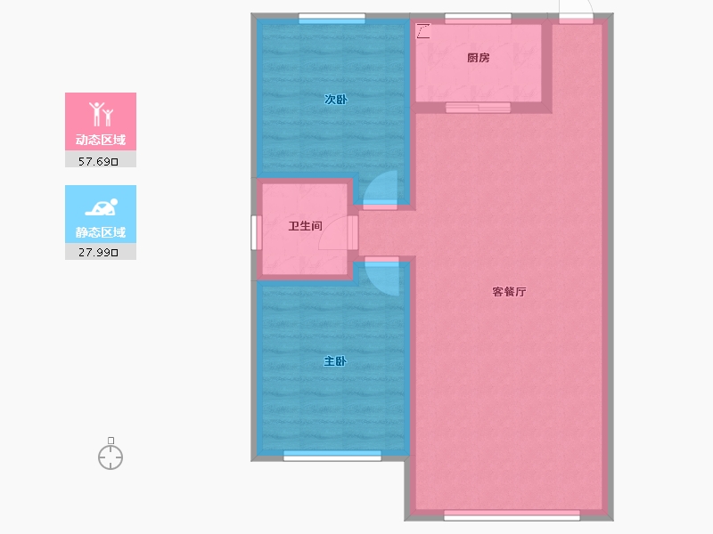 辽宁省-盘锦市-纳帕溪谷·瑞府-76.81-户型库-动静分区