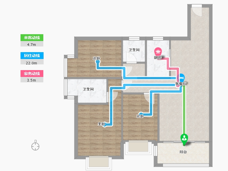 云南省-昆明市-润城5区-93.00-户型库-动静线