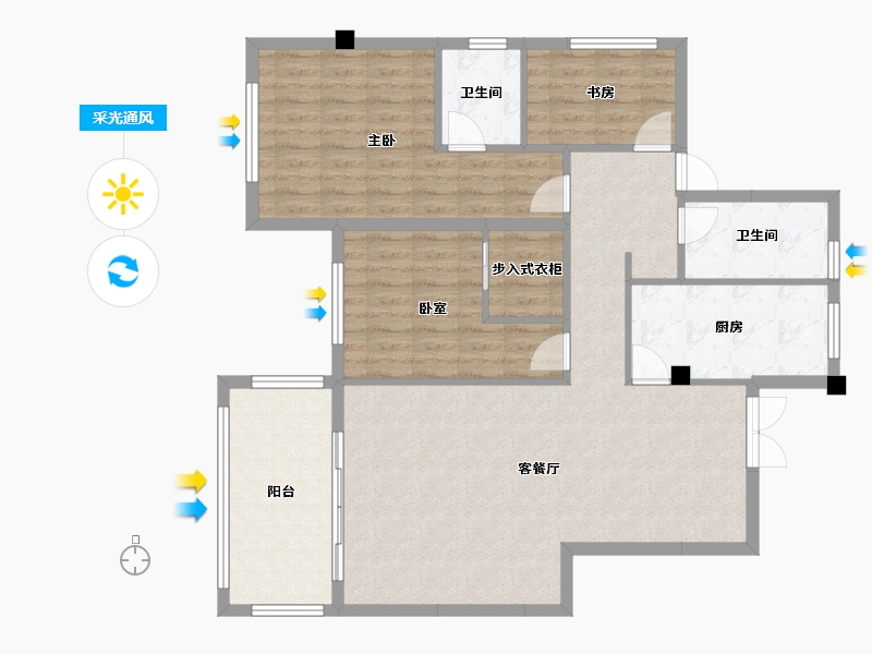 福建省-龙岩市-客都汇·金岸佳园-108.09-户型库-采光通风