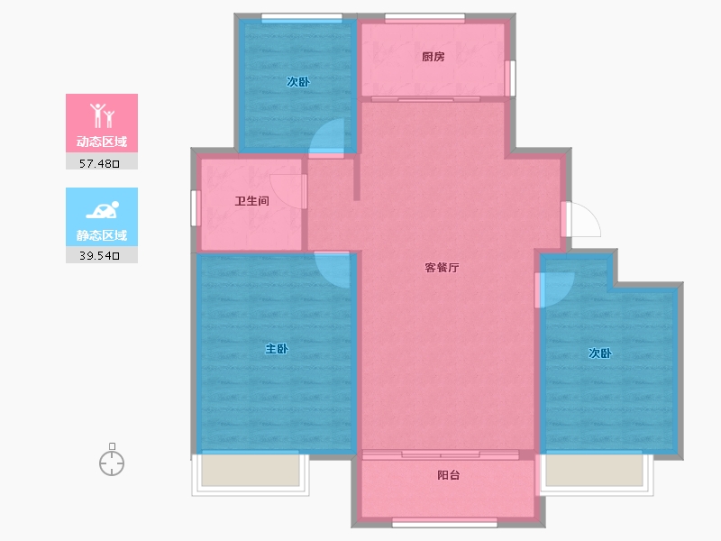 山东省-淄博市-中房四季城-87.78-户型库-动静分区