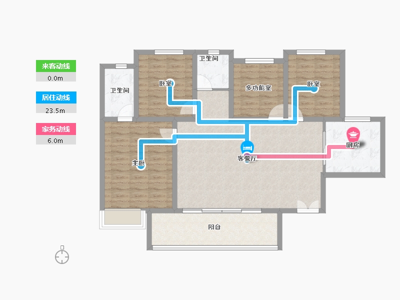 陕西省-西安市-朱雀·渼陂熙园-105.60-户型库-动静线