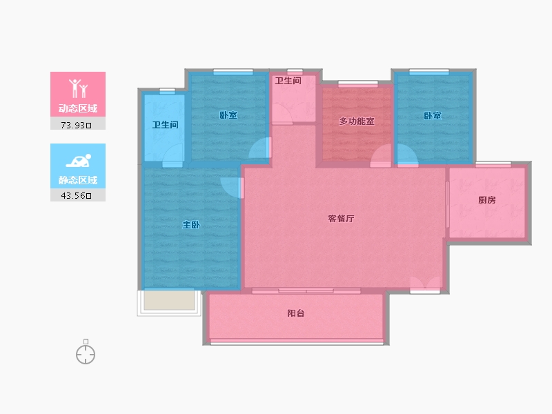 陕西省-西安市-朱雀·渼陂熙园-105.60-户型库-动静分区