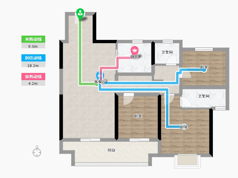 江苏省-泰州市-水岸嘉苑-94.41-户型库-动静线