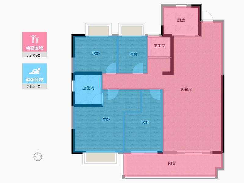 江西省-九江市-碧桂园联发·浔阳府-112.00-户型库-动静分区