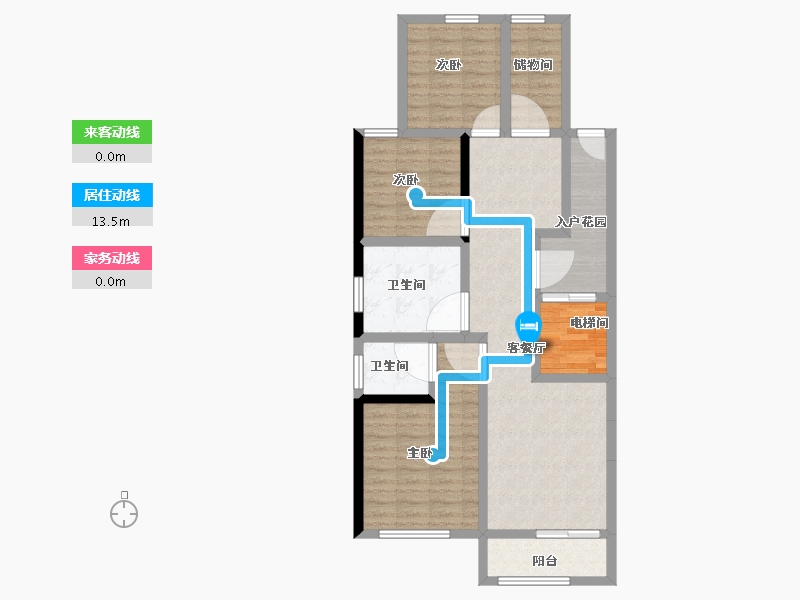 重庆-重庆市-凤凰豪庭-91.19-户型库-动静线