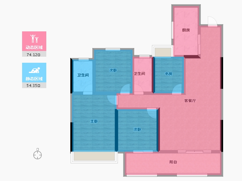 江苏省-常州市-常发珑玥-114.35-户型库-动静分区