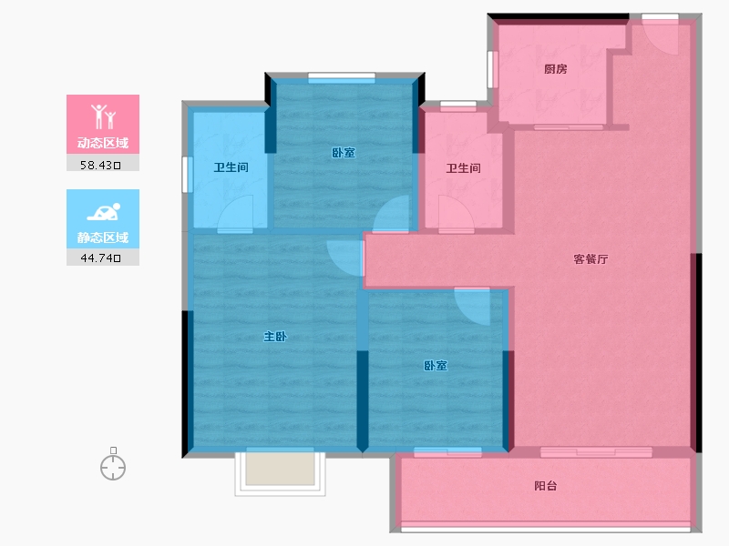 江苏省-泰州市-泰州中骏世界城-92.81-户型库-动静分区