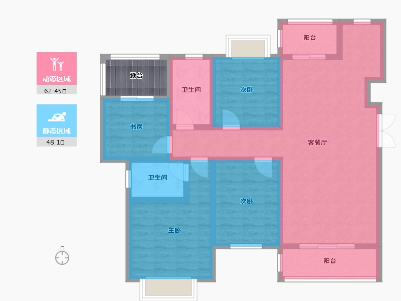 贵州省-黔西南布依族苗族自治州-吉塬南城水乡-102.16-户型库-动静分区