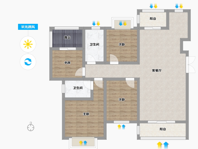 贵州省-黔西南布依族苗族自治州-吉塬南城水乡-102.16-户型库-采光通风