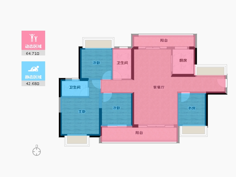 广东省-阳江市-伴山溪谷-95.71-户型库-动静分区