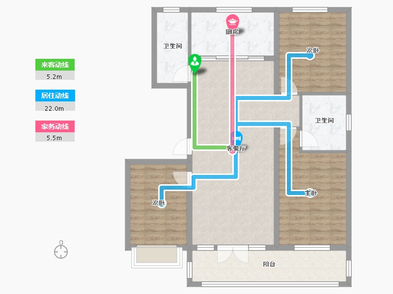 山东省-潍坊市-邦泰天璞-103.97-户型库-动静线