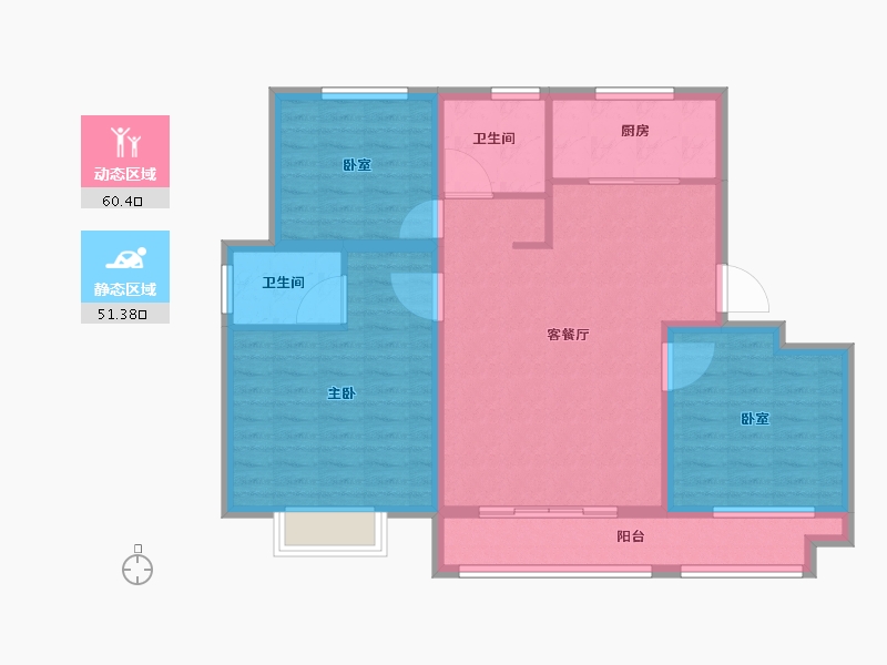 山东省-菏泽市-陶城怡景-100.64-户型库-动静分区