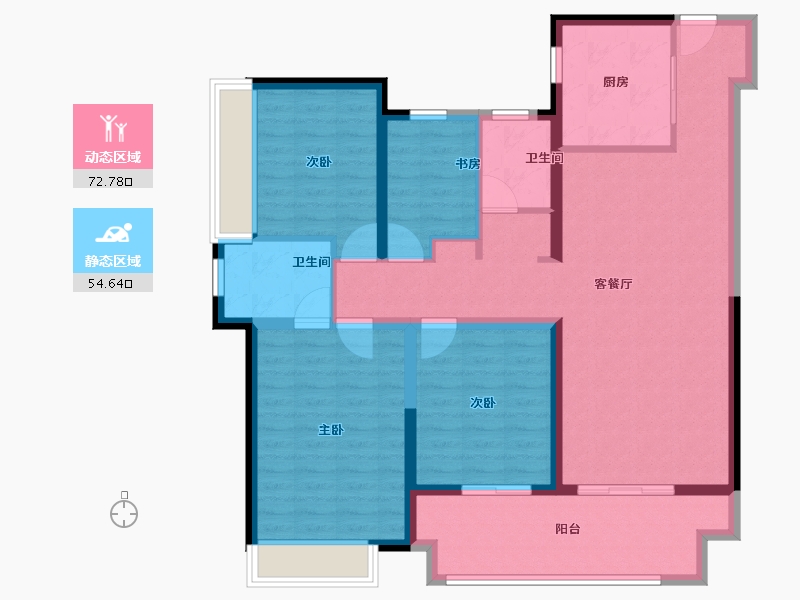 河南省-许昌市-金科鹿鸣帝景-114.40-户型库-动静分区