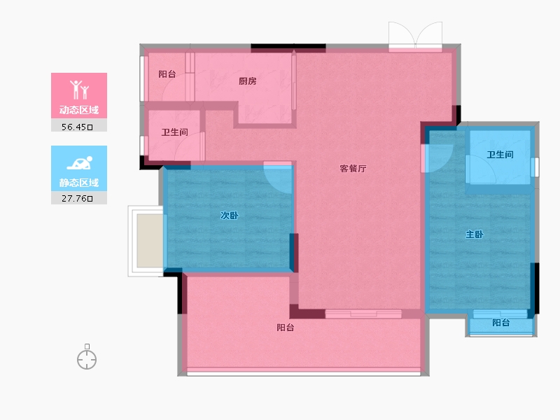 贵州省-铜仁市-仁山公园-74.58-户型库-动静分区