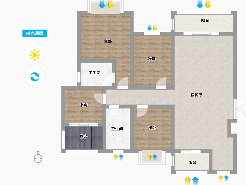 贵州省-黔西南布依族苗族自治州-吉塬南城水乡-104.40-户型库-采光通风