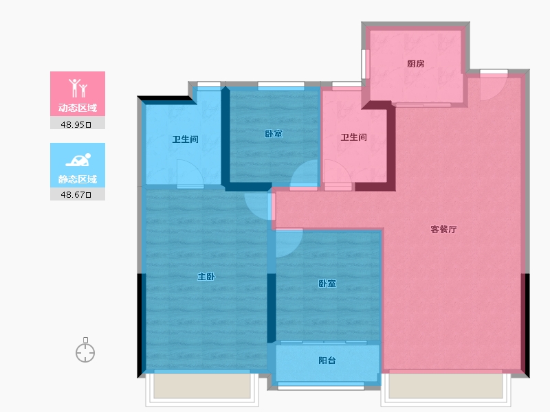 陕西省-西安市-绿城·桂语云境-88.00-户型库-动静分区