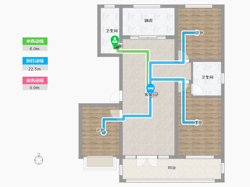 山东省-潍坊市-邦泰天璞-107.08-户型库-动静线