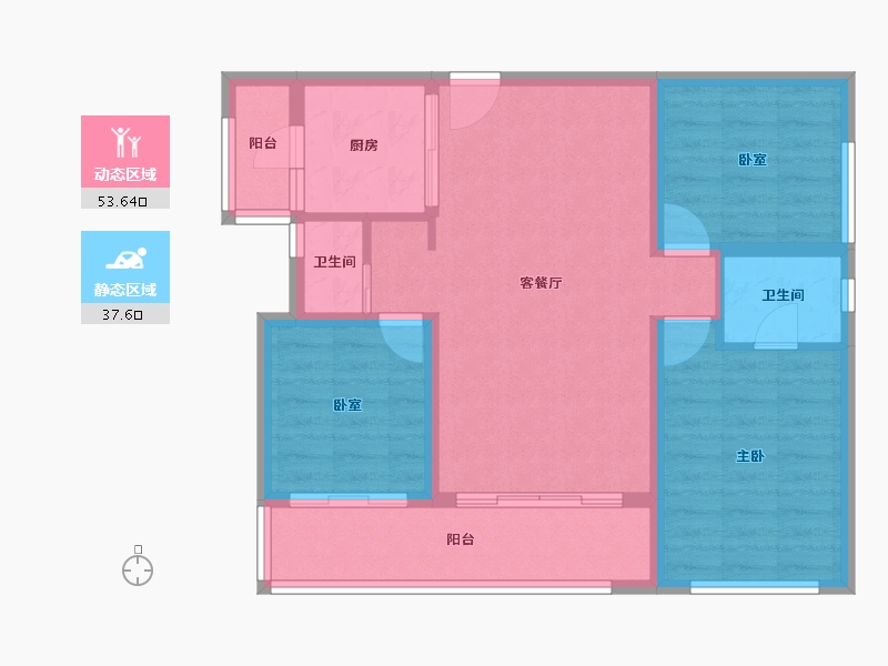 四川省-雅安市-正黄金域华府-81.60-户型库-动静分区