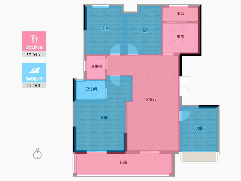 四川省-遂宁市-江山原筑-96.41-户型库-动静分区