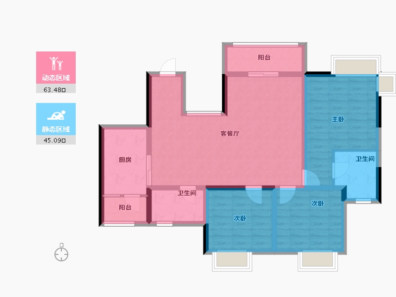 四川省-遂宁市-正泰·江湾国际-96.60-户型库-动静分区