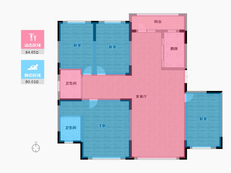 吉林省-松原市-锦绣江畔·龙栖湾-148.88-户型库-动静分区