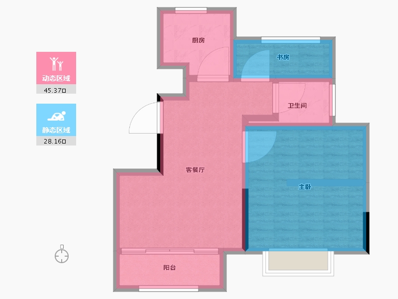 山东省-烟台市-山海名苑-65.00-户型库-动静分区