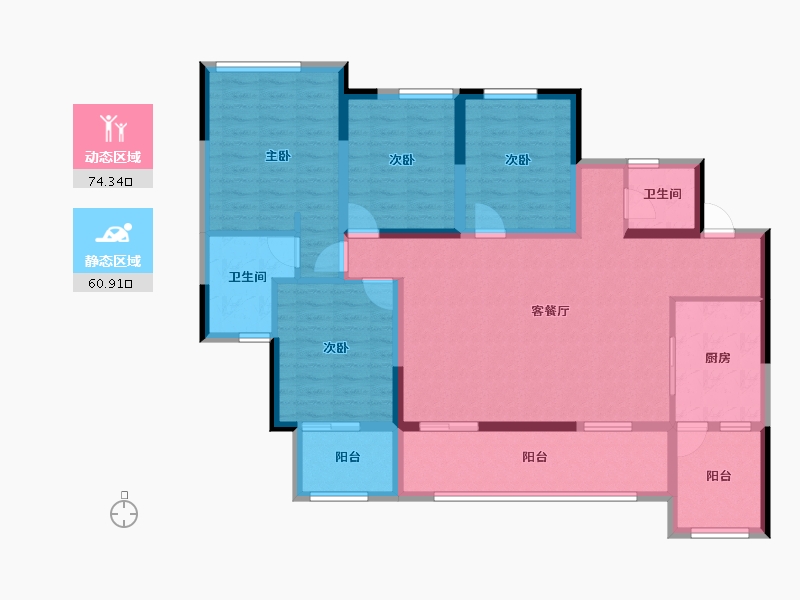 四川省-资阳市-云端金域蓝湾-120.59-户型库-动静分区