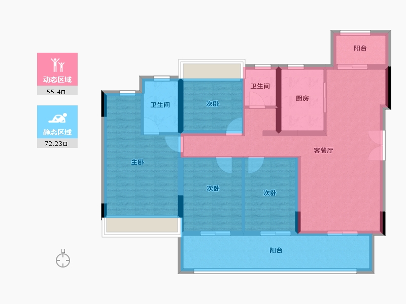 四川省-遂宁市-正黄·翡翠湾-114.40-户型库-动静分区