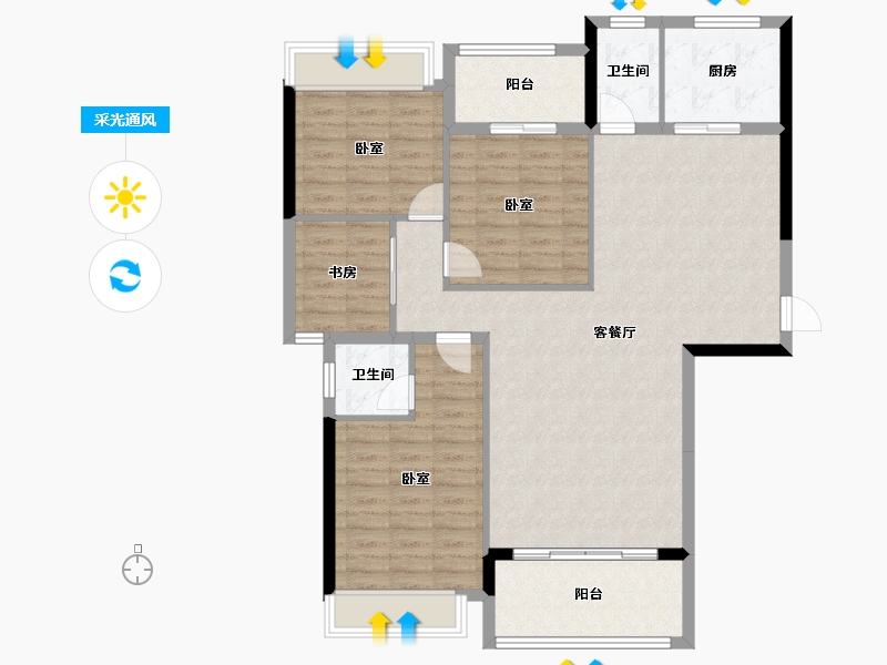 广东省-揭阳市-帝景城-114.03-户型库-采光通风