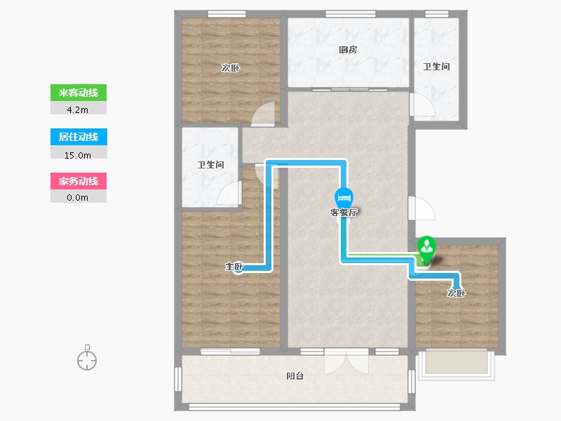 山东省-潍坊市-邦泰天璞-107.72-户型库-动静线