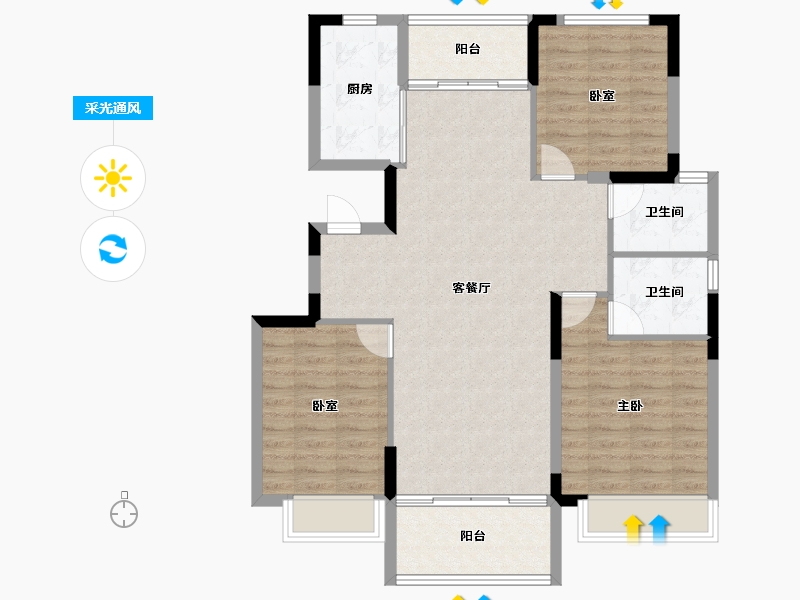 安徽省-宿州市-砀山古城-96.80-户型库-采光通风