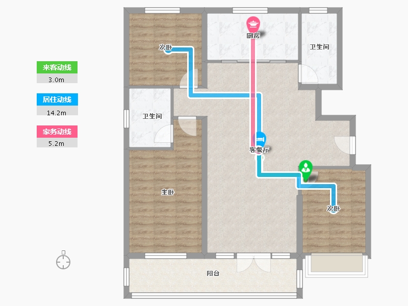 山东省-潍坊市-邦泰天璞-107.99-户型库-动静线